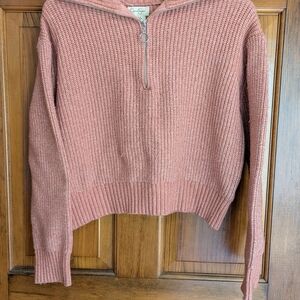 Jessica Simpson Dusty Pink Half-Zip Sweater